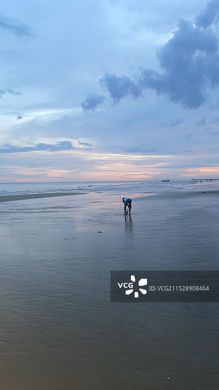 海边赶海乐趣图片素材