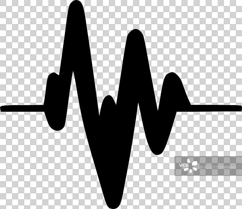 心跳 - 极简风格的平面logo图片素材