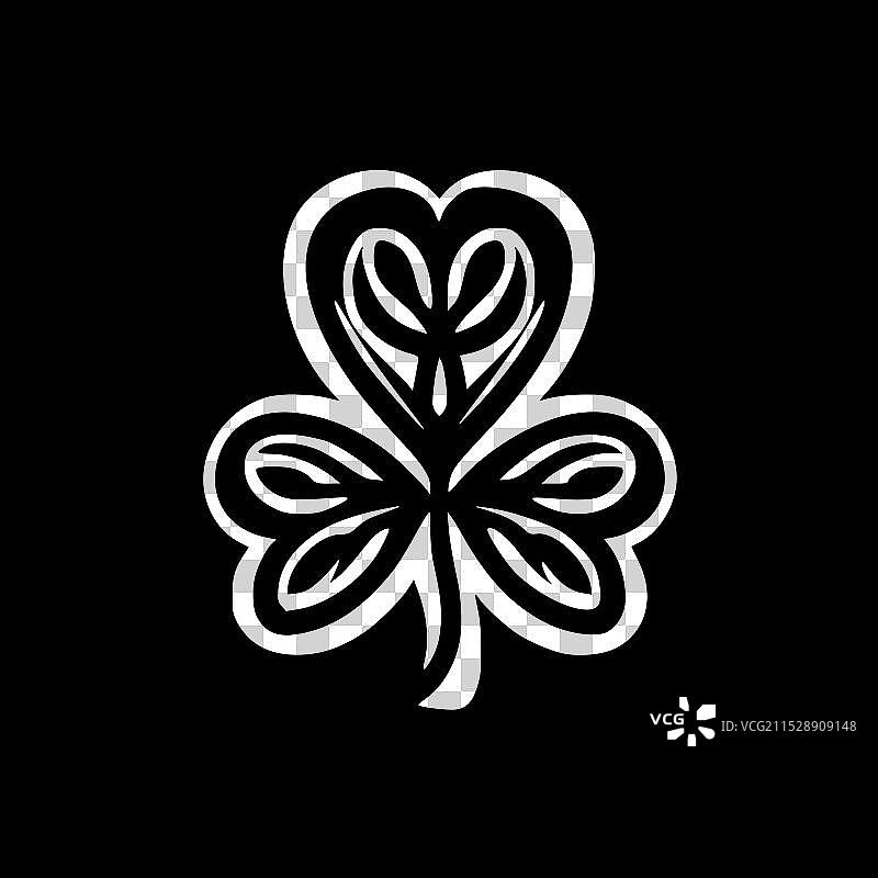 爱尔兰 - 黑白孤立图标图片素材