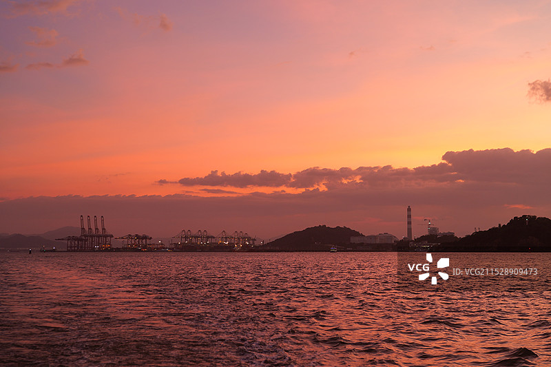 厦门鼓浪屿日落时刻图片素材