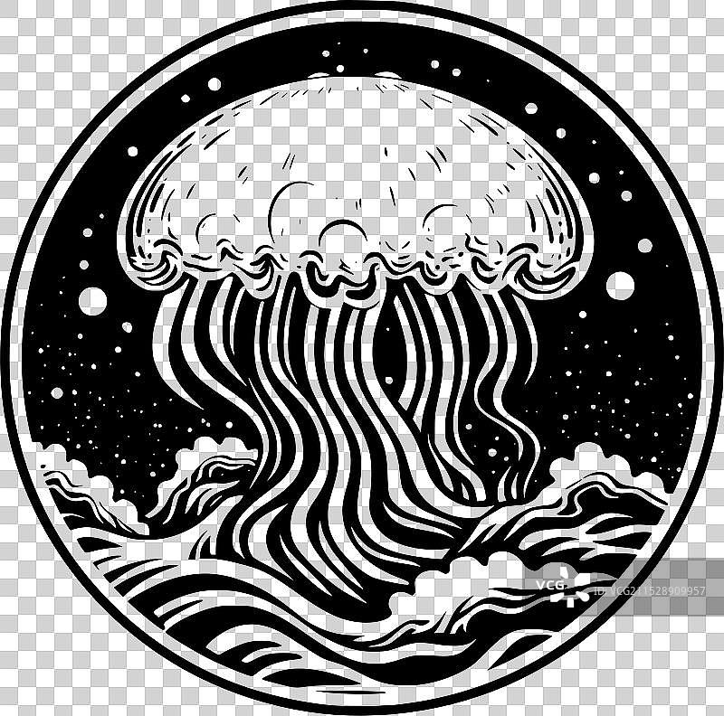 海洋 - 极简风格的平面标志图片素材