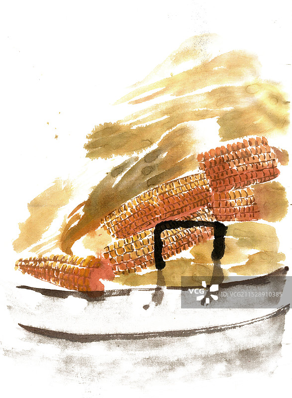 锅中的热玉米图片素材