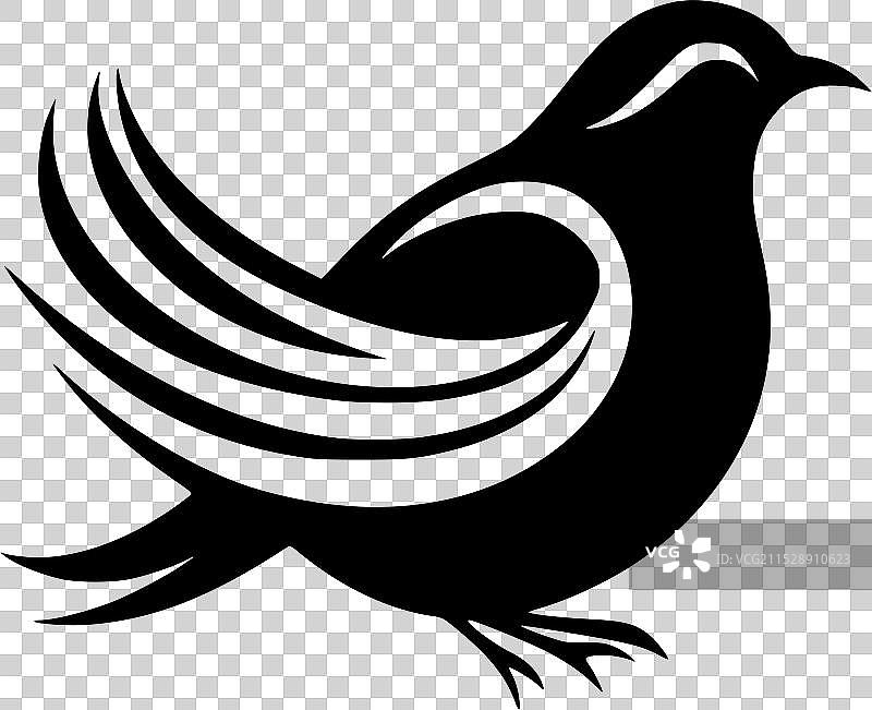 鸽子 - 极简风格的平面logo图片素材