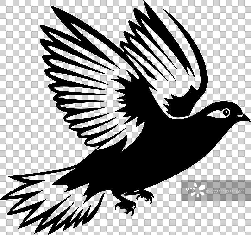 鸽子 - 极简风格的平面logo图片素材