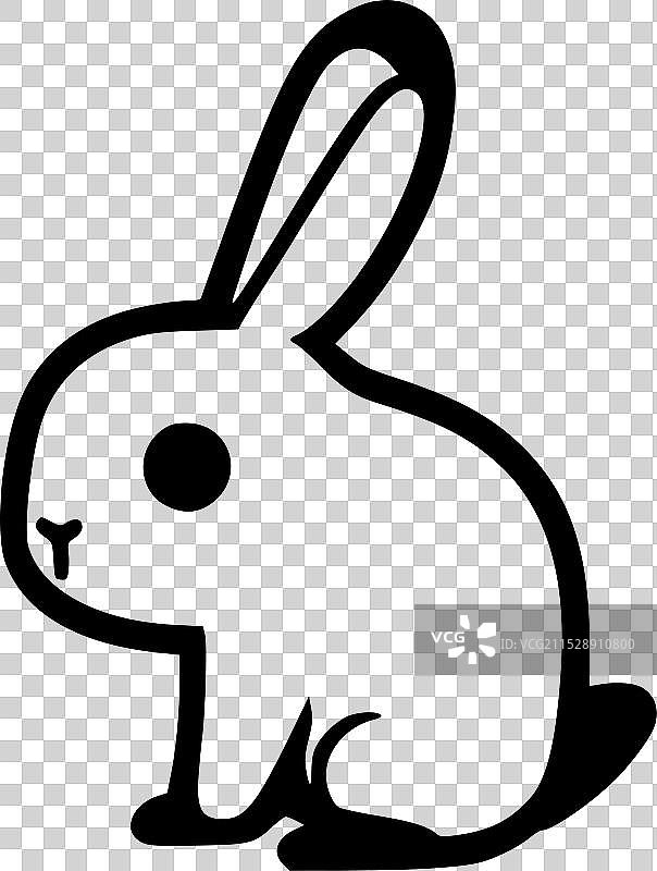 兔子 - 极简风格的平面logo图片素材