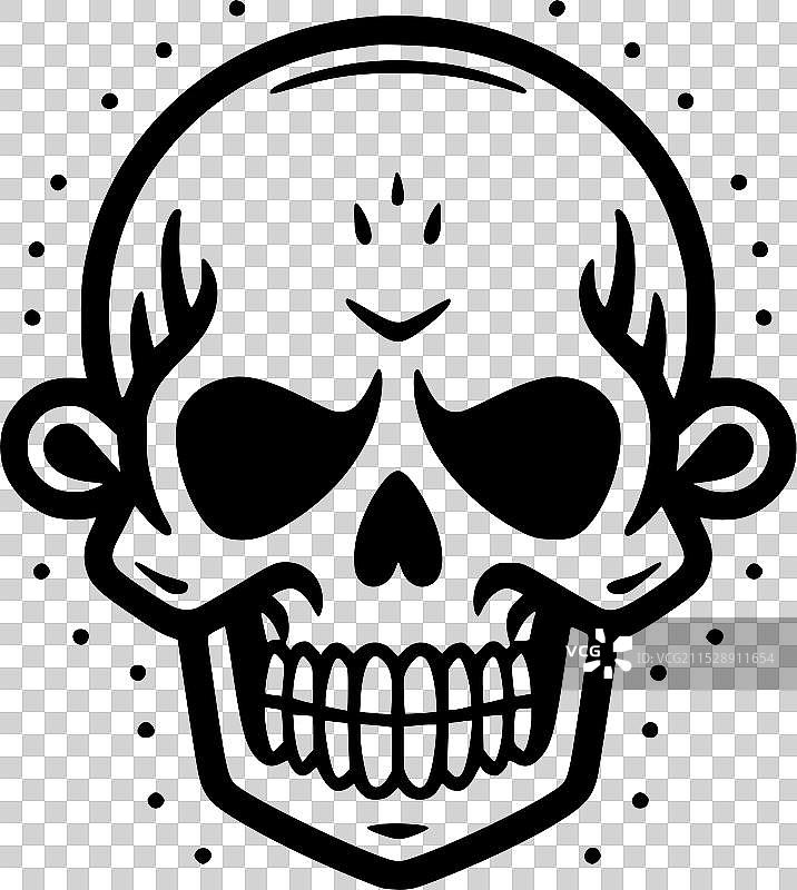 骷髅 - 黑白孤立图标图片素材
