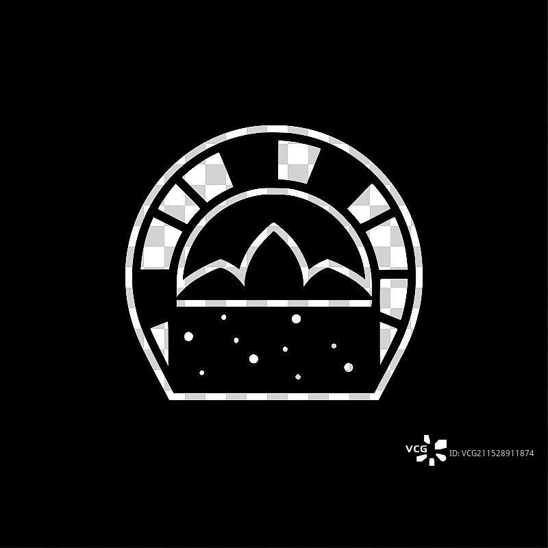 简约简单的剪影彩色玻璃图片素材