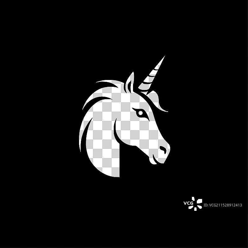 独角兽 - 极简风格的平面logo图片素材