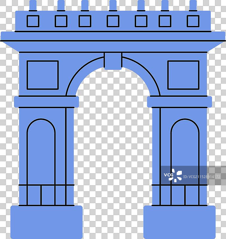 巴黎著名地标凯旋门图片素材