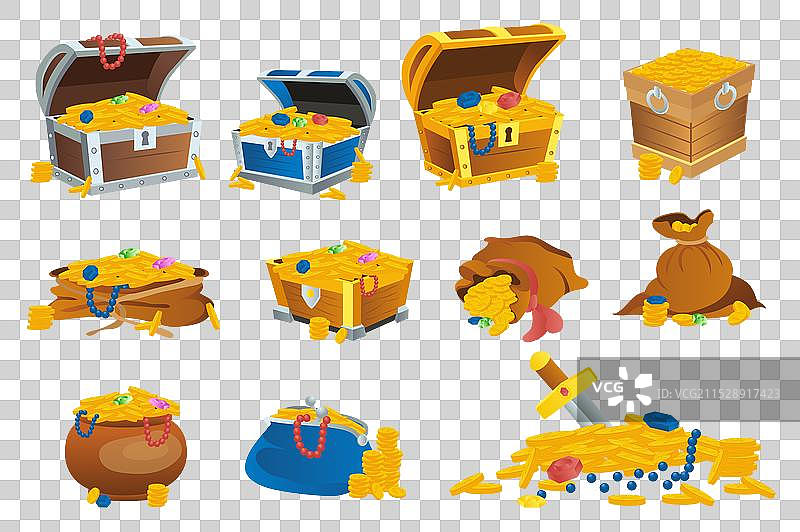 海盗宝藏大集合元素平面图形图片素材