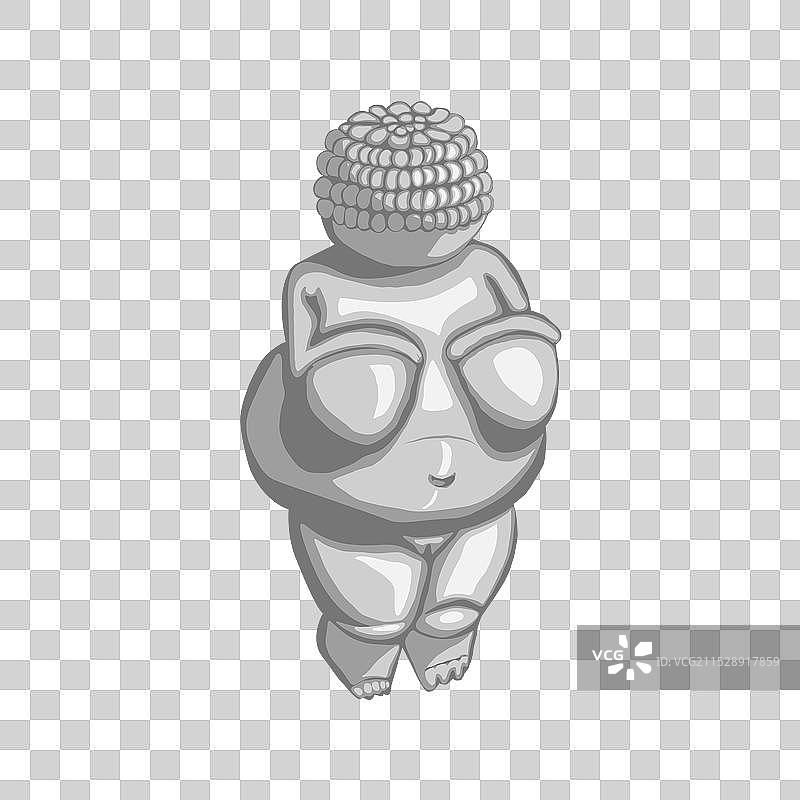 威伦多夫的维纳斯以单色背景孤立展示图片素材