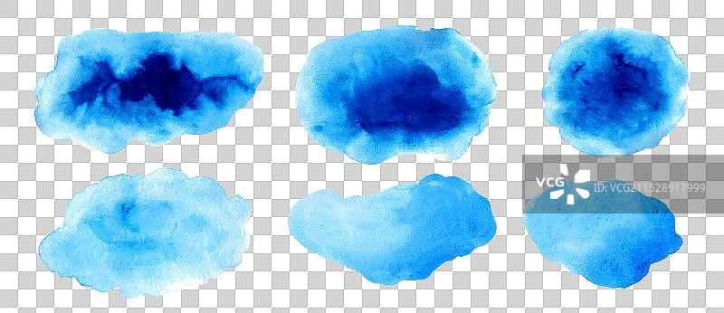 蓝色水彩抽象背景形状设计图片素材