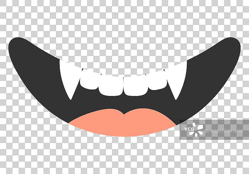 绿色怪物的卡通微笑嘴巴图片素材