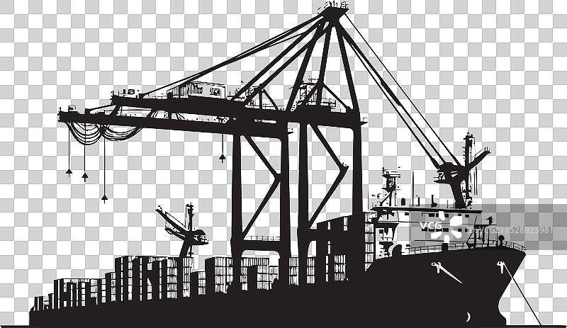 海洋沉思 工业船舶装载图标图片素材