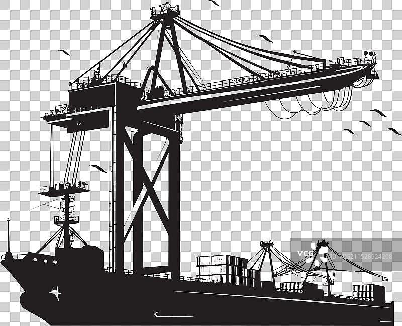 货运征服者工业船舶装载标志图片素材