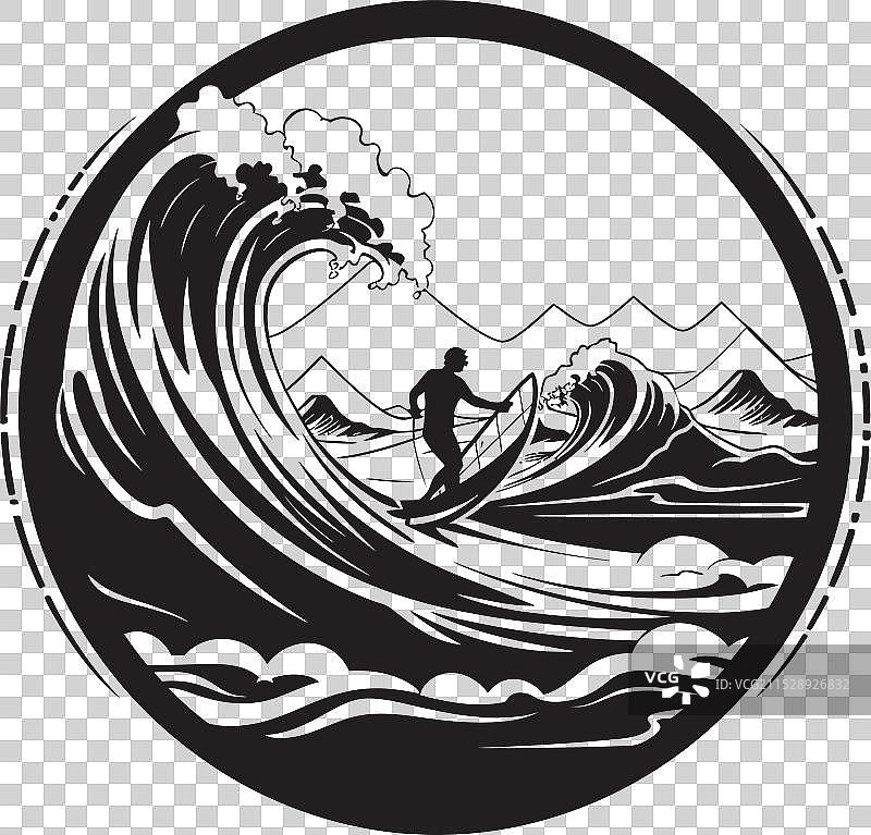 波浪低语者图标，展示一位男士在交流图片素材