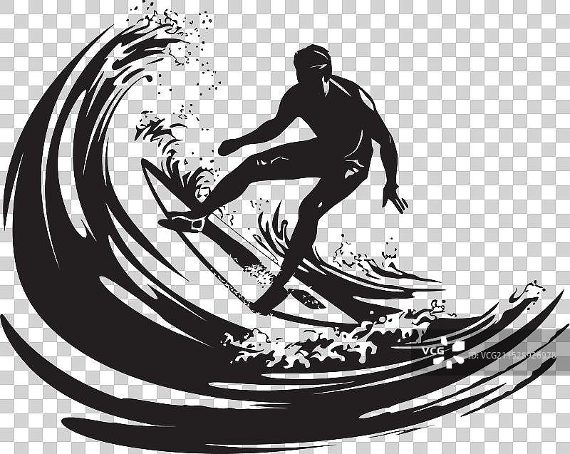 冲浪传奇图标，展现一个男孩的旅程图片素材