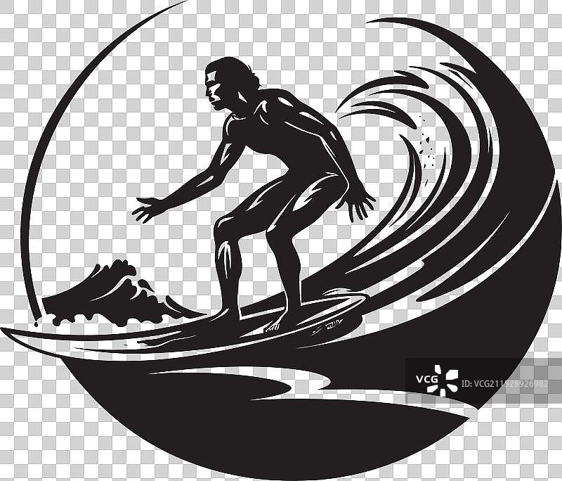 波浪战士动态冲浪者标志设计海岸图片素材