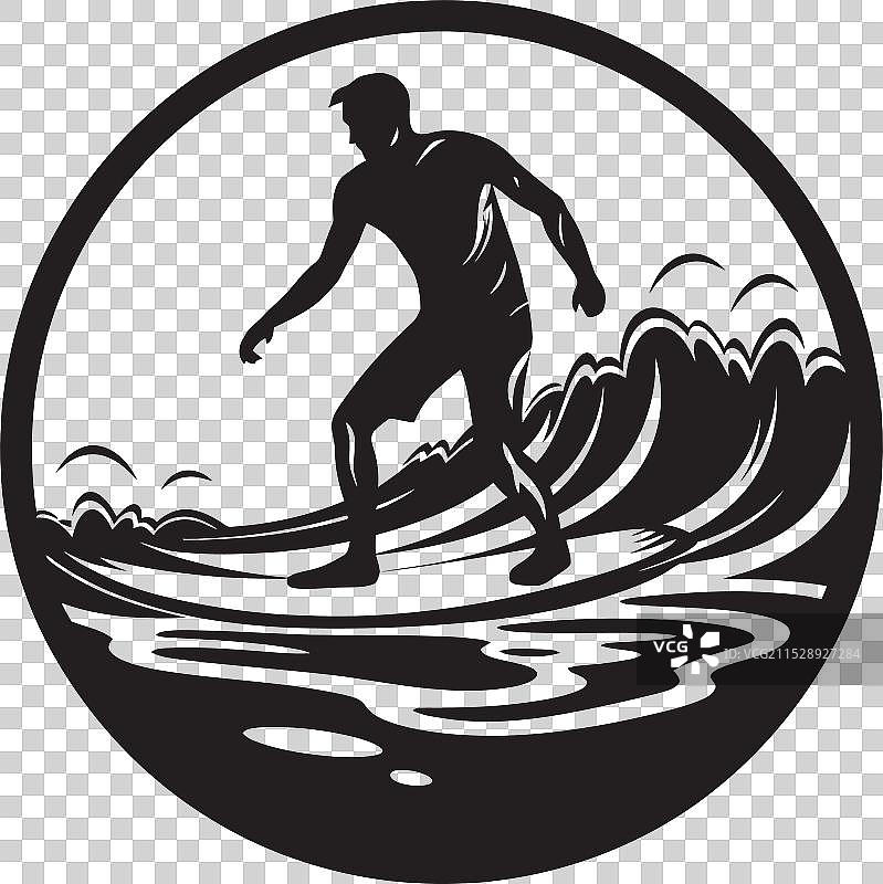 波浪低语者动态冲浪者图标标志水蓝色图片素材