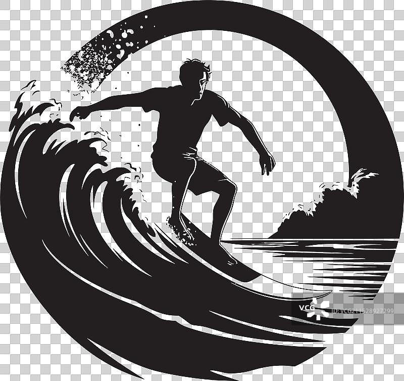 冲浪者交响乐标志设计，展现一位和谐的男士图片素材