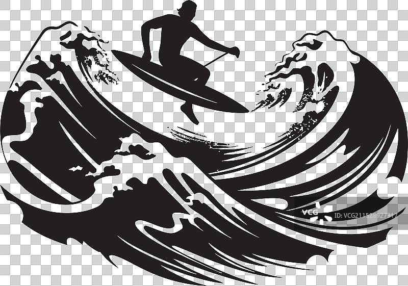 冲浪者探索海洋的海洋探索者图标标志图片素材