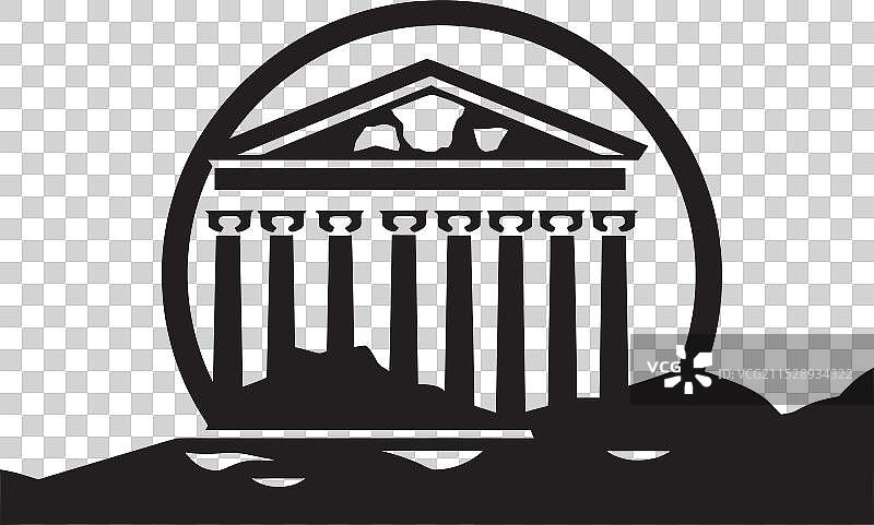 古希腊建筑奇迹图标艺术图片素材