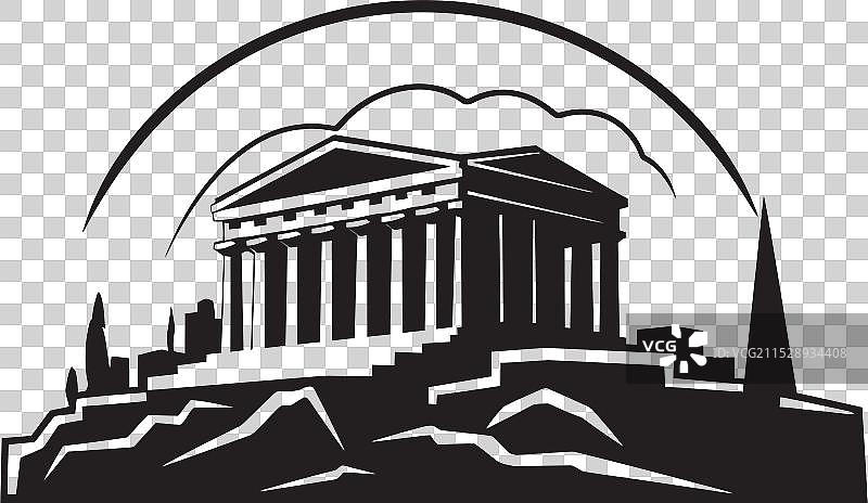 古希腊建筑标志的设计图片素材