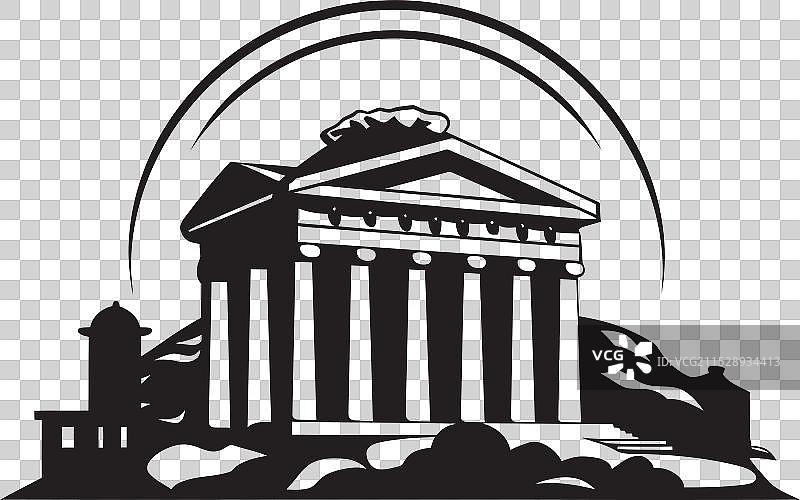 古希腊建筑杰作标志图片素材