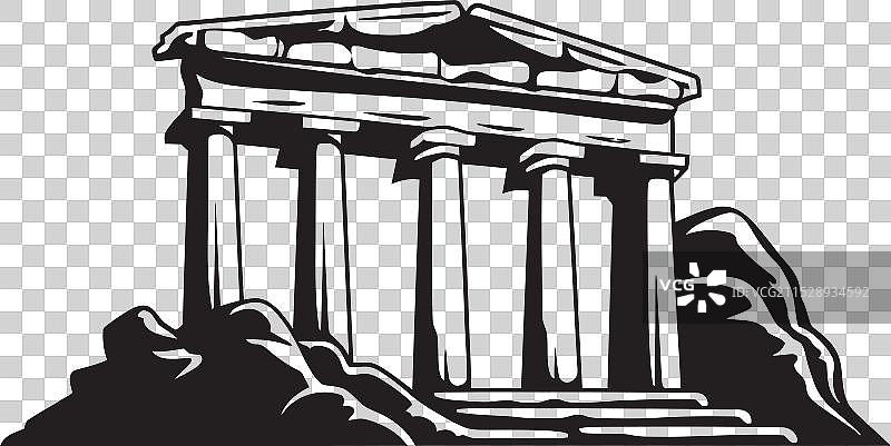 希腊建筑标志捕捉古代风貌图片素材