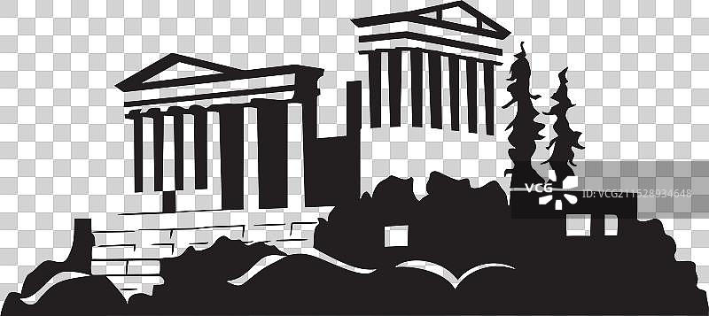 希腊建筑设计复兴古典风格图片素材