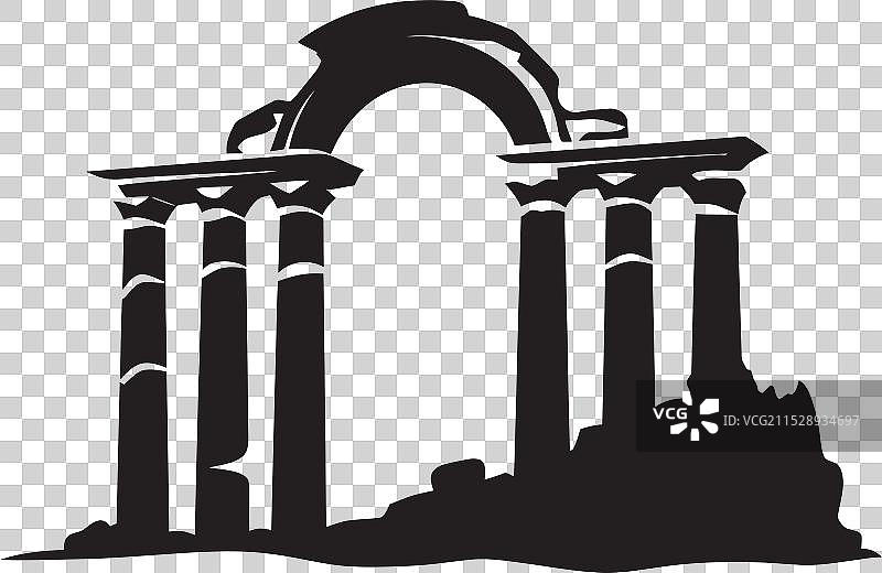 古希腊建筑奇迹的图标图片素材