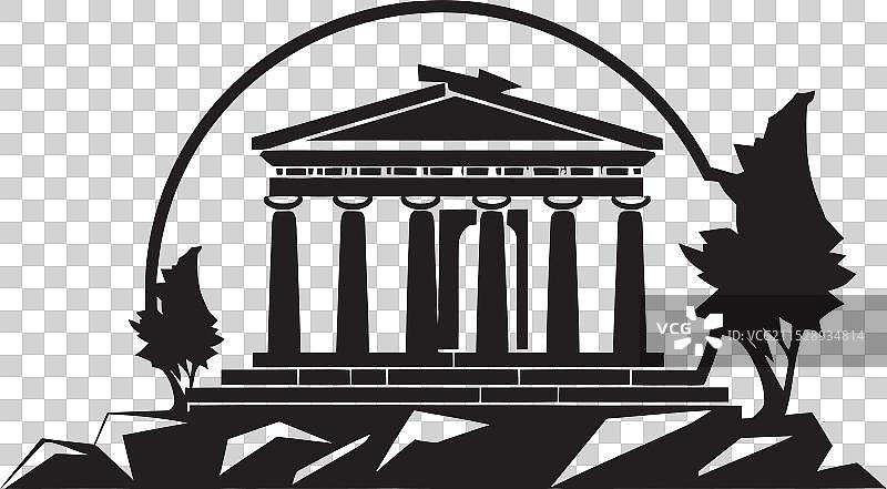 古希腊建筑杰作的标志图片素材