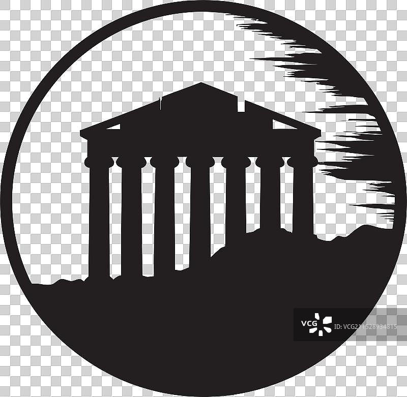 古希腊建筑标志的描绘图片素材