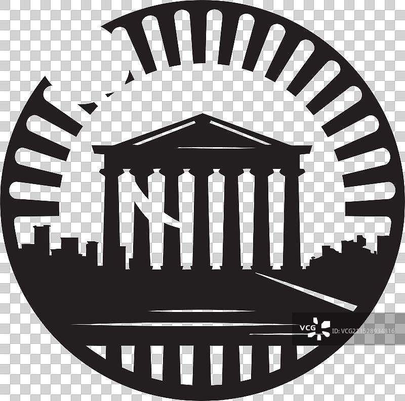 希腊建筑奇迹的象征图标图片素材