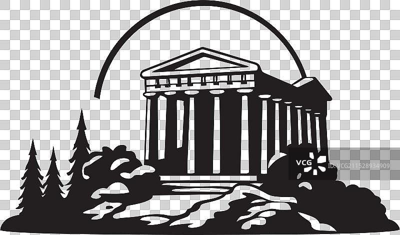 古希腊建筑奇迹，历久弥新图片素材