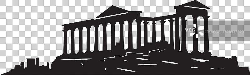 古希腊建筑杰作的标志图片素材