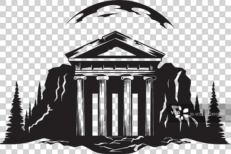 希腊建筑奇迹的象征遗产图片素材