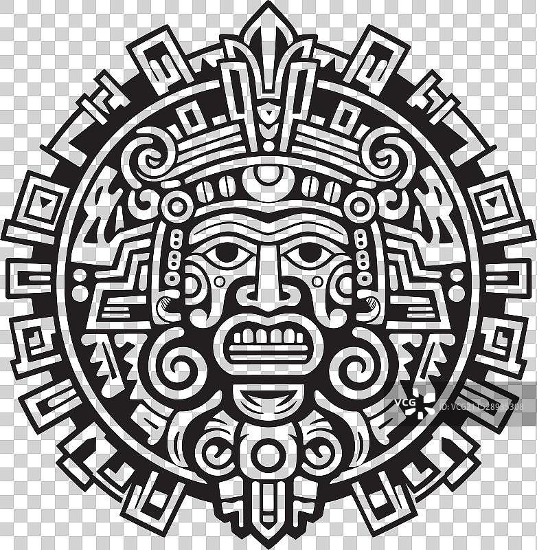 古老的阿兹特克图案转化为标志设计图片素材