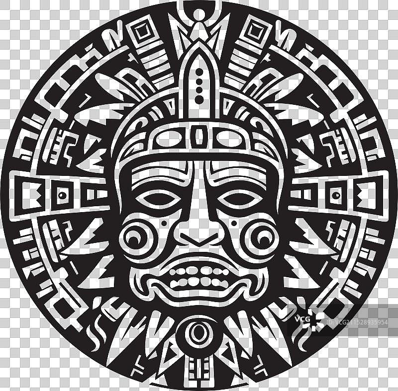 古老的阿兹特克图案图标标志设计灵感图片素材