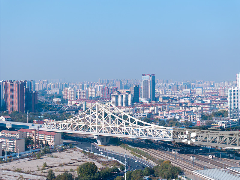 河北省廊坊市廊坊站和光明桥图片素材