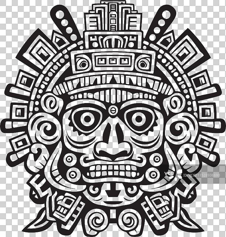 古代绘画图标中的阿兹特克古文明回响图片素材