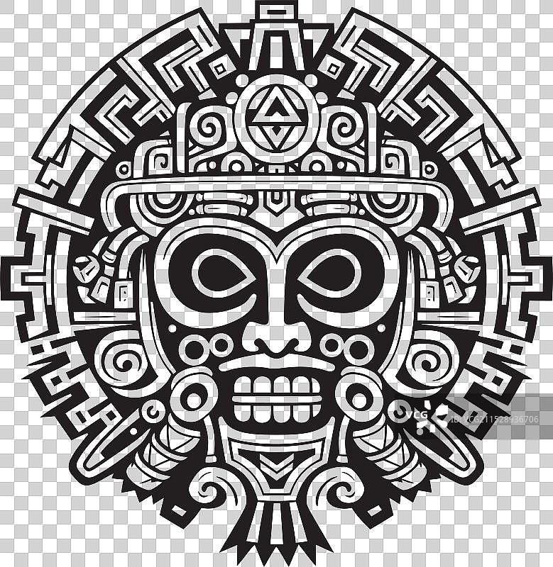 阿兹特克奇迹标志，向阿兹特克艺术致敬图片素材