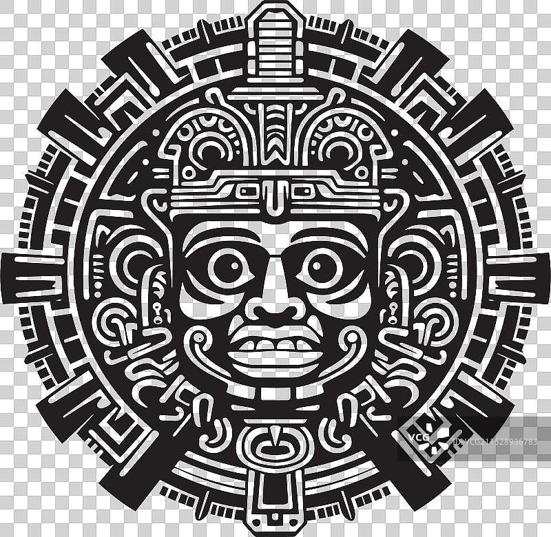 阿兹特克艺术的怀旧艺术风格，古老的阿兹特克文化图片素材