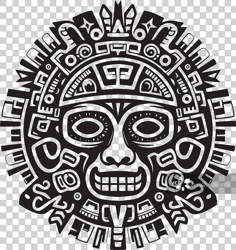 回响古老的阿兹特克艺术，向阿兹特克艺术致敬图片素材