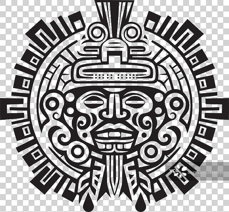 庆祝阿兹特克艺术的阿兹特克图标遗产图片素材