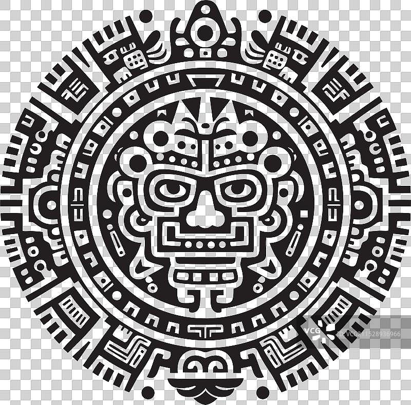 象征性的阿兹特克设计图标与古代文化图片素材