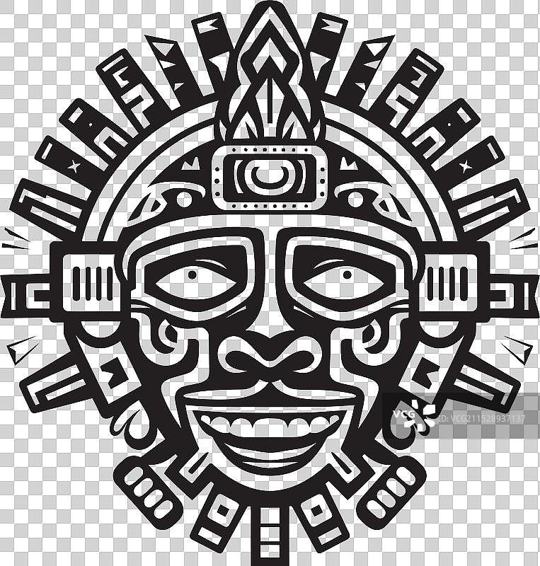 反映阿兹特克艺术的图标，保护阿兹特克文化图片素材
