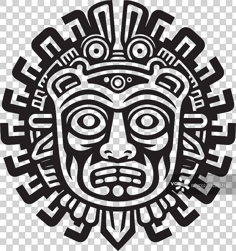 庆祝阿兹特克文化的艺术标志图片素材