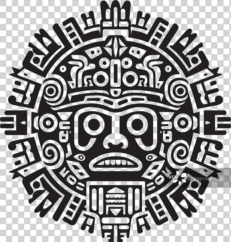 庆祝古老的阿兹特克艺术标志的回声图片素材