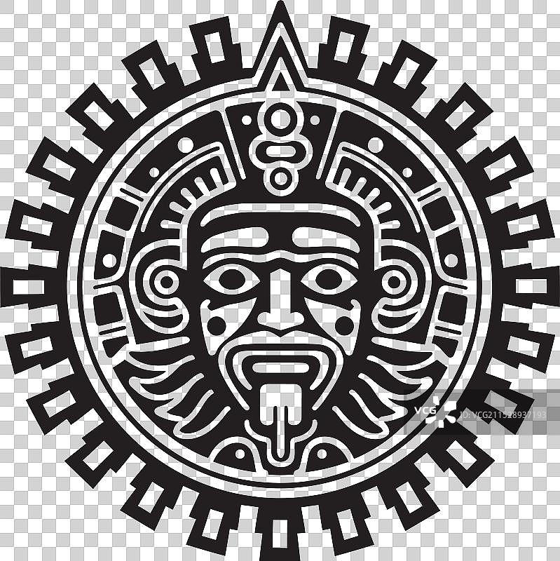 致敬阿兹特克艺术的标志 阿兹特克符号图片素材